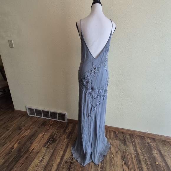Sue Wong Nocturne Silk Y2K Beaded Embroidered Maxi Dress Size 14 FLAWS - Picture 2 of 16